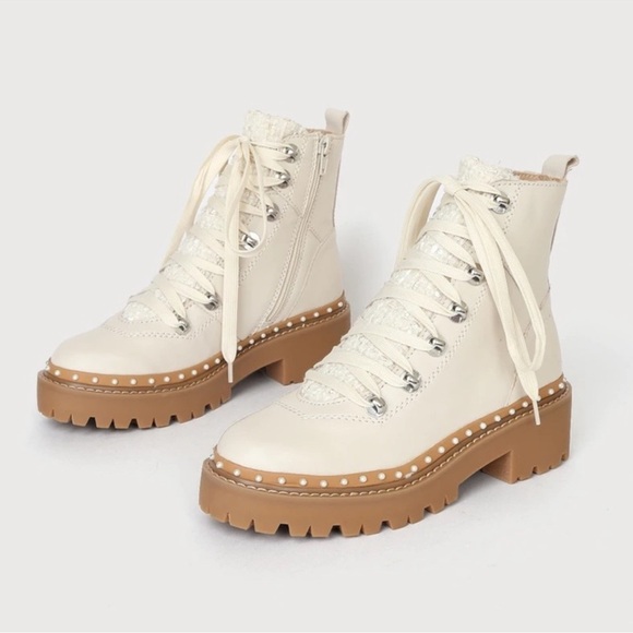 Steve Madden RAINIER BONE MULTI Platform Combat Boots - Picture 1 of 16